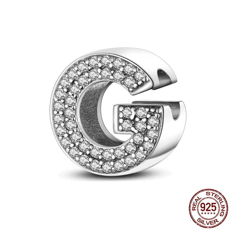 925 Sterling Silver Alphabet Bead Charm