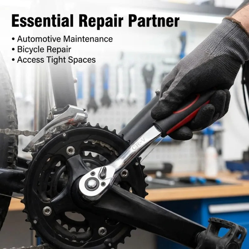 72 Tooth Quick Ratchet Wrench Two-way Socket Wrench Repair Tools for Vehicle Bicycle