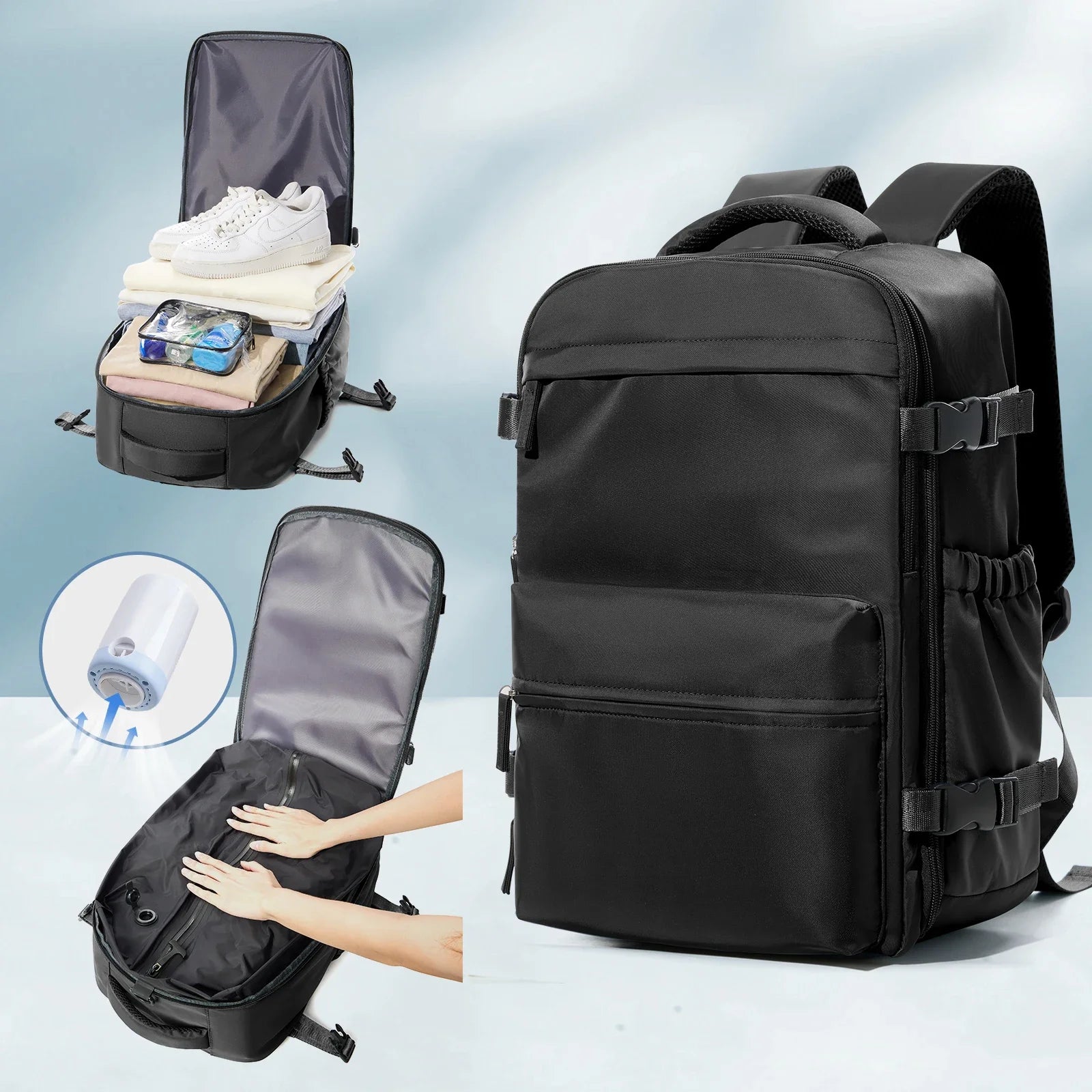 Women Men Backpack School Bag Vacuum Backpack Travel Bag for Men Large Capacity Backpack Business Laptop Backpack Expandable