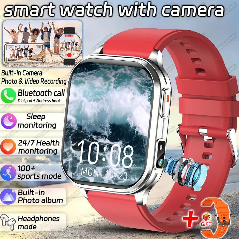 2026 Νew Smart Watch With Camera Men Women Photos Record Video Health Sports Fitness IP68 Waterproof Call Recording Smartwatches
