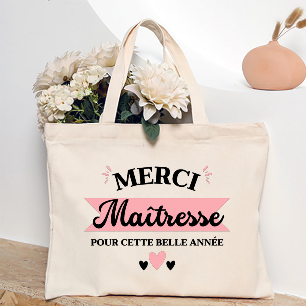 Thank You Teacher Stampa Francese Borsa a Spalla Donna Borsa in Tela Borse da Shopping Borse Femminili Borsa Riutilizzabile Migliori Regali per Maitresse