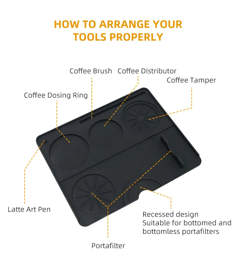 Disco de Compactação de Café Distribuidor Estação Porta-filtro Silicone Pad Espresso Maker Acessórios de Bar Cozinha Coffeeware The corner Barista Tools