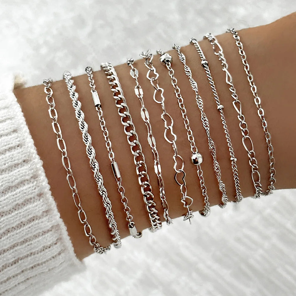 Boho Twist Chain Bracelet Set for Women