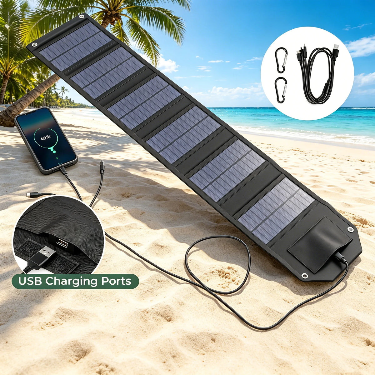 Folding USB Solar Panel - Power Options