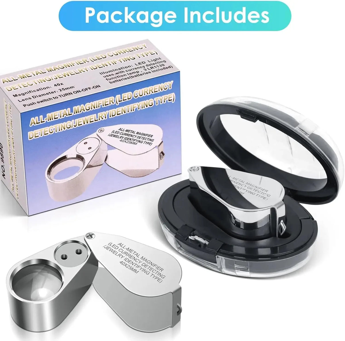 Illuminated Jewellery Loupe with LED and UV
