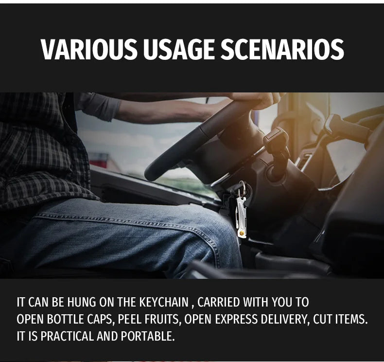 SANRENMU 431S Folding pocket knife 12C27 blade Portable EDC outdoor camping bottle opener Keychain hole knife