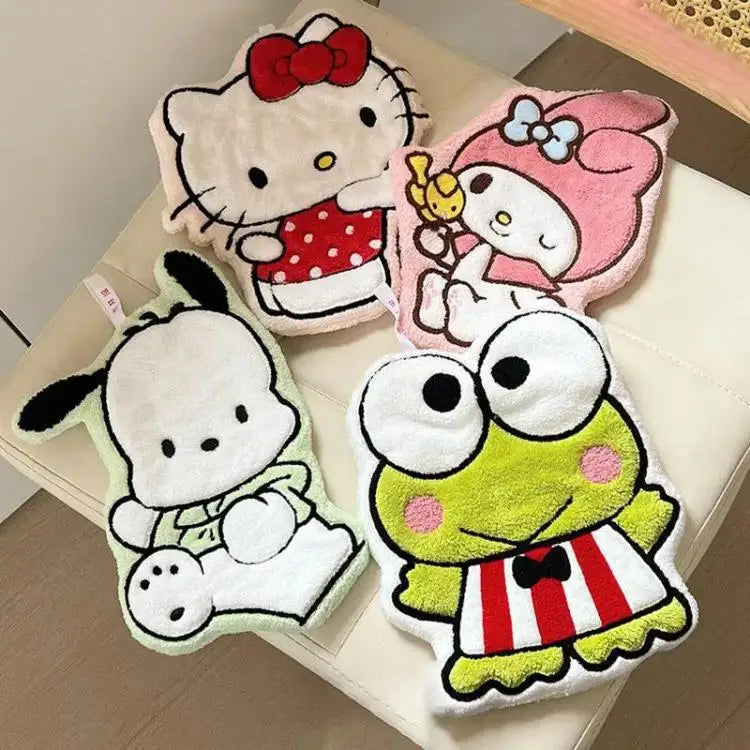 Sanrio Coral Fleece Hand Towel – Hello Kitty, My Melody & Pochacco 🐱