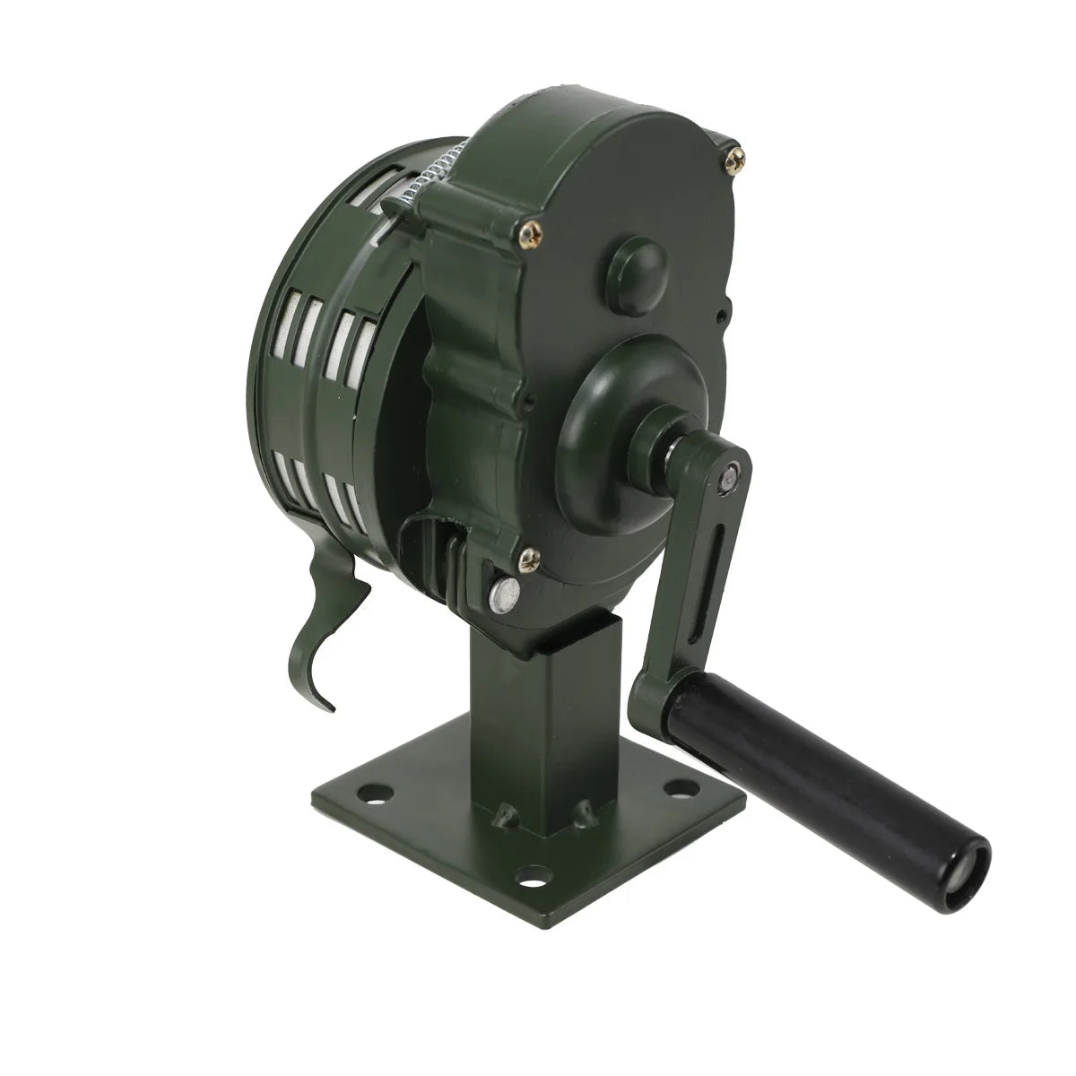 LK-100A Handhållen Siren Aluminiumlegering Manuell vevbar Siren Luftanfall Siren 110dB Högt Alarm för Nödsituation Skola Shopping Brand- och Luftsäkerhetslarm System