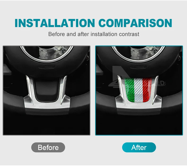 Real Hard Carbon Fiber Bottom Trim for Fiat 500 Abarth 595 2020-2023
