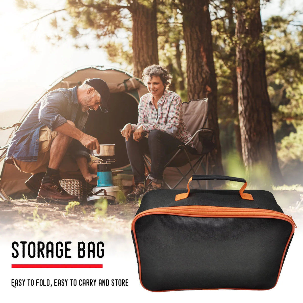 Compact Fabric Tool Bag, Orange or Red