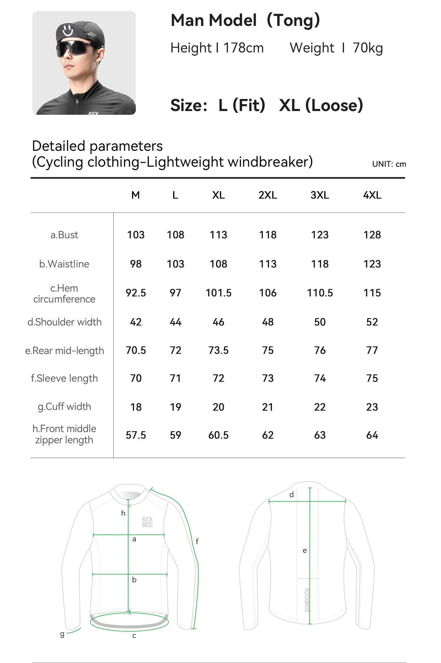 Men’s Cycling Windproof Jacket Lightweight Breathable Reflective Coat