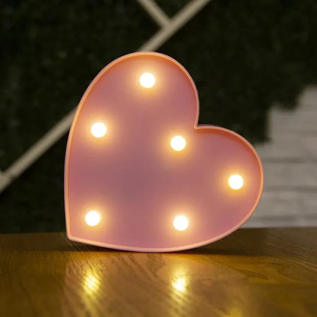 Luce decorativa a lettere e numeri a LED con batteria