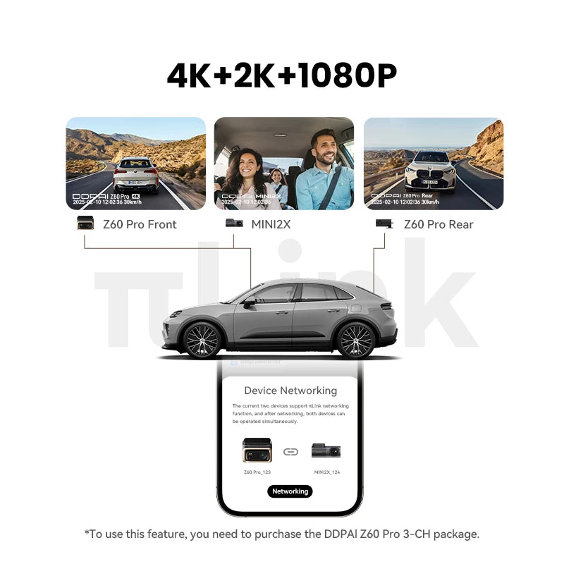4K Dash Cam Front and Rear Interior Camera with HDR, 5GHz Wi‑Fi, GPS, ADAS, 4G Support