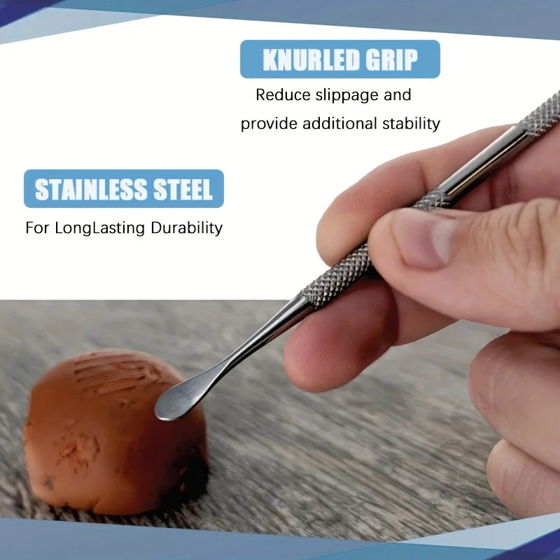 Herramientas de talla de cera de acero inoxidable de doble extremo — 12 piezas