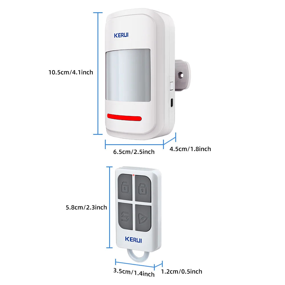 KERUI Wireless PIR Motion Sensor Alarm with Remote, 433MHz