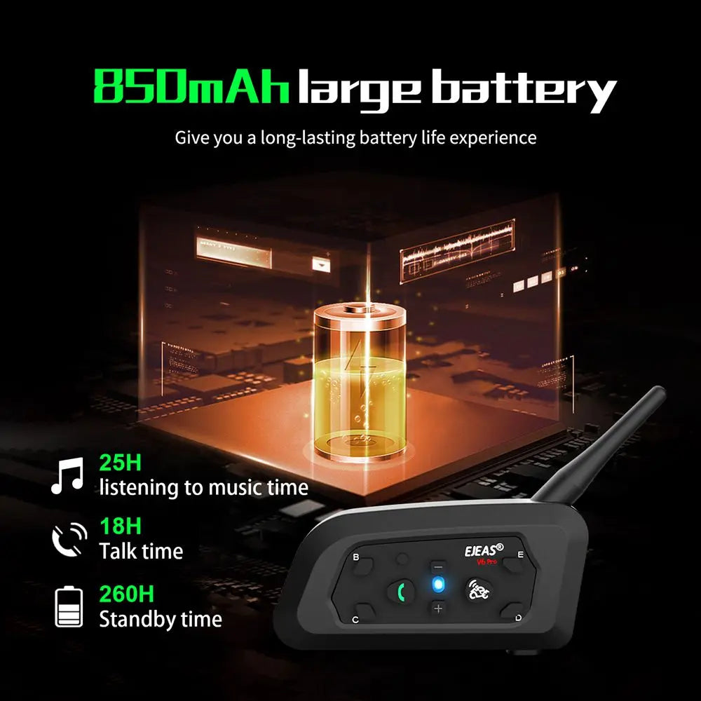 EJEAS V6 Pro+ Motocyklová prilba Interkom Bluetooth headset