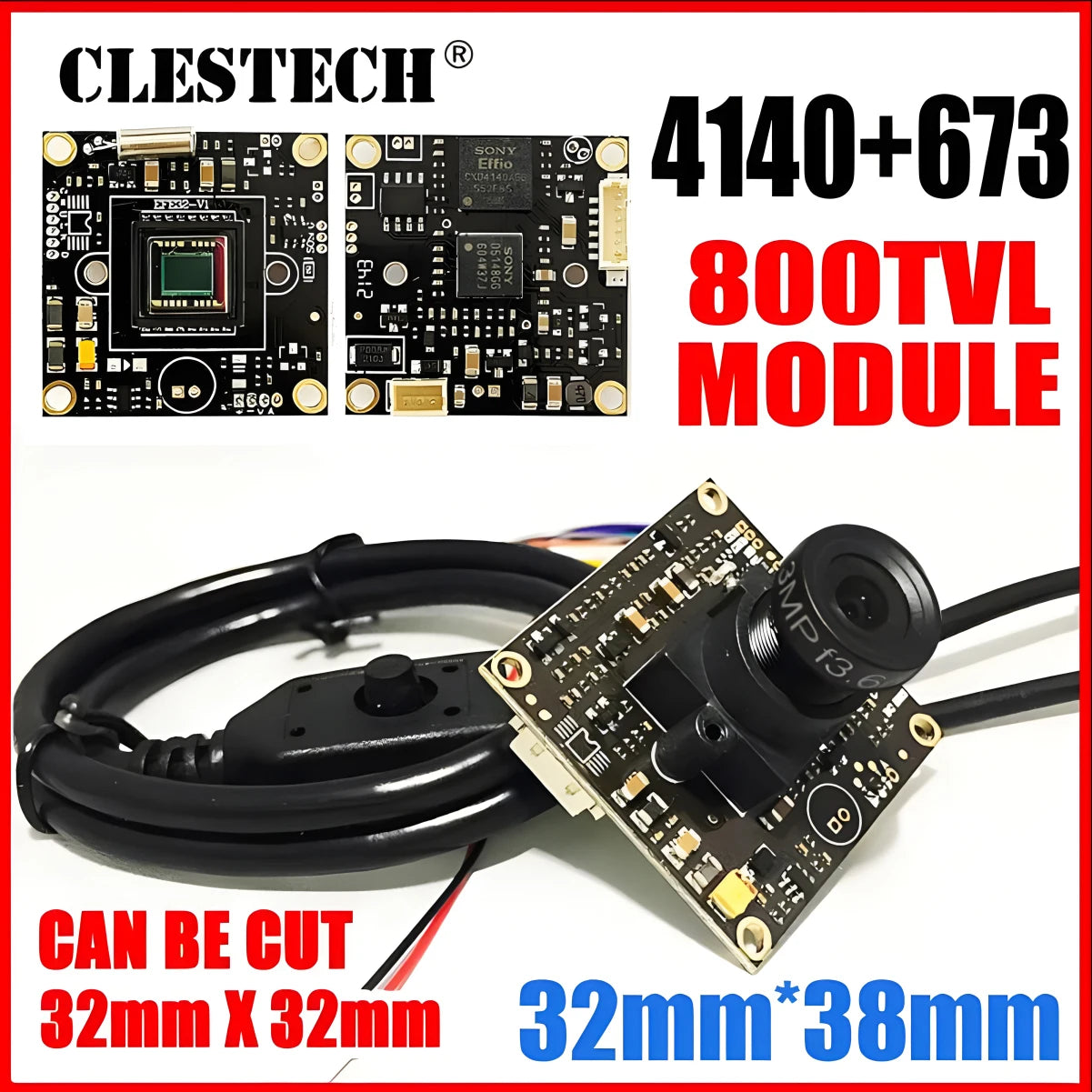 Kit module caméra CCTV Sony Effio 800TVL LowLux 0,001 lux