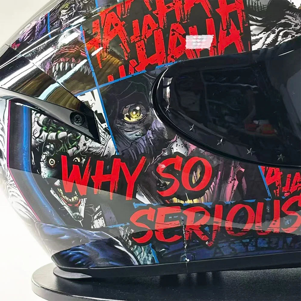 Full Face Racing Motorcycle Helmet with Anti-Fog Vintage Style