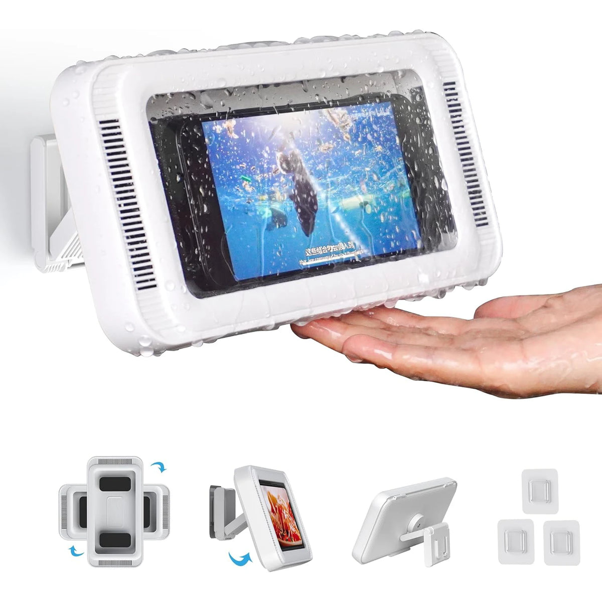 Rotating Wall-Mounted Phone Holder with Enclosed Cover