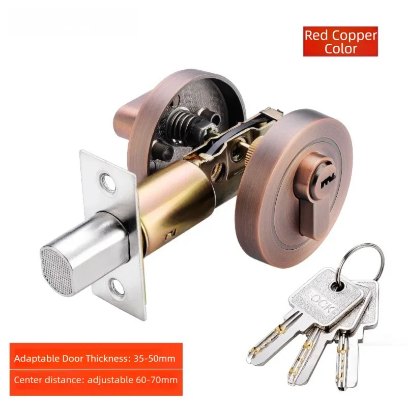Concealed Door Lock for Wooden Doors, Stainless Steel, Three Keys