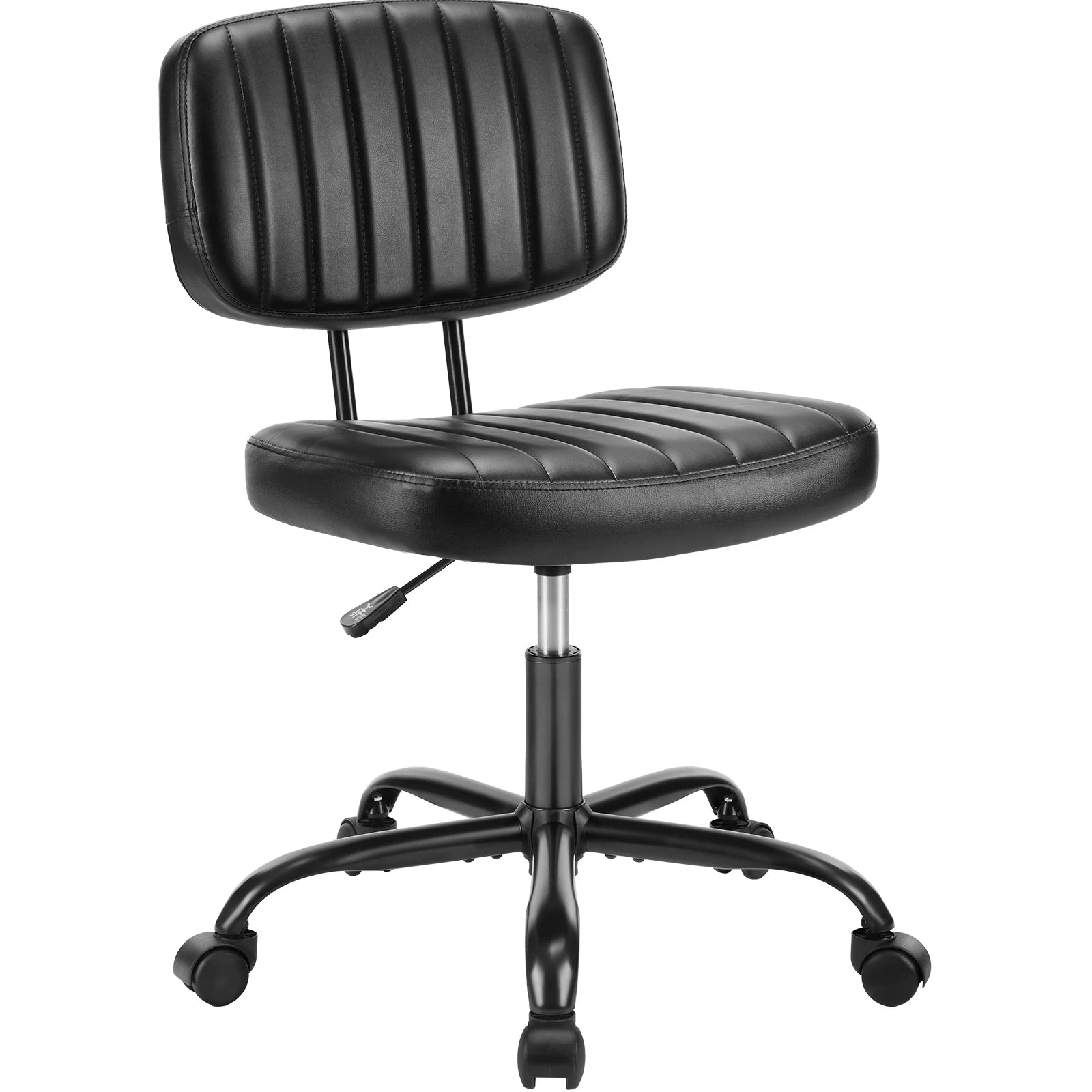 Armless Office Desk Chair with Lumbar Support & Swivel Wheels
