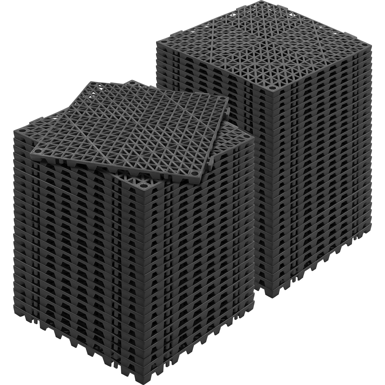 SucceBuy Interlocking Tile 12/50/55PCS 12"x12" Splicing Soft PVC Drainage Floor Tiles Non-Slip Drainage Holes for Bathroom Pool