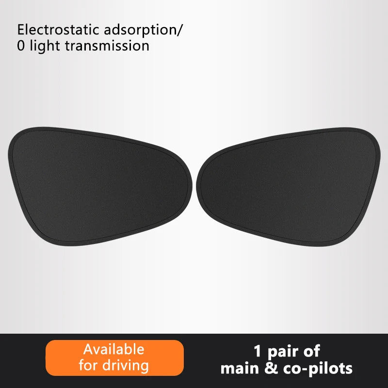 SEAMETAL Electrostatic Curtains for Car Side Window 4-Layer Sun Protection Cover Foldable Car Sun Shade 99.9% UV Ray Blocking