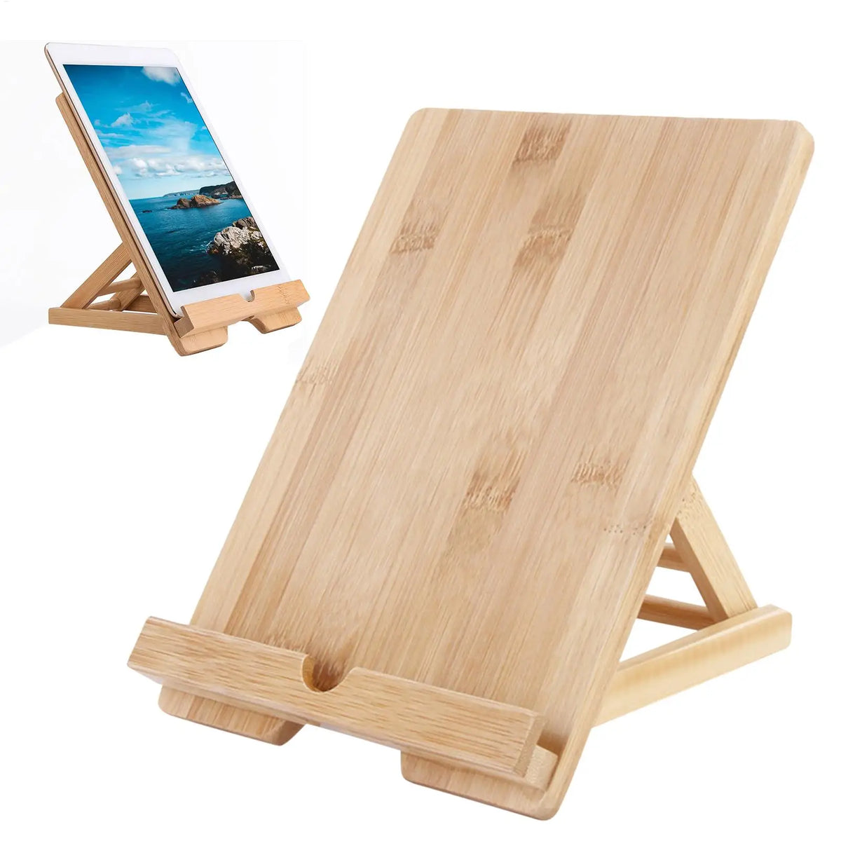 Adjustable Wooden Book and Tablet Stand