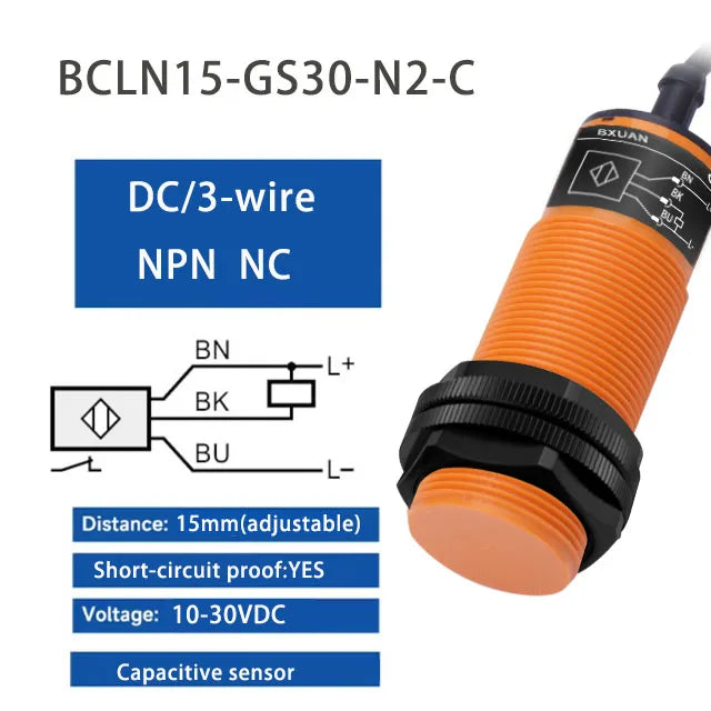 Sensor capacitivo de proximidad ajustable M30