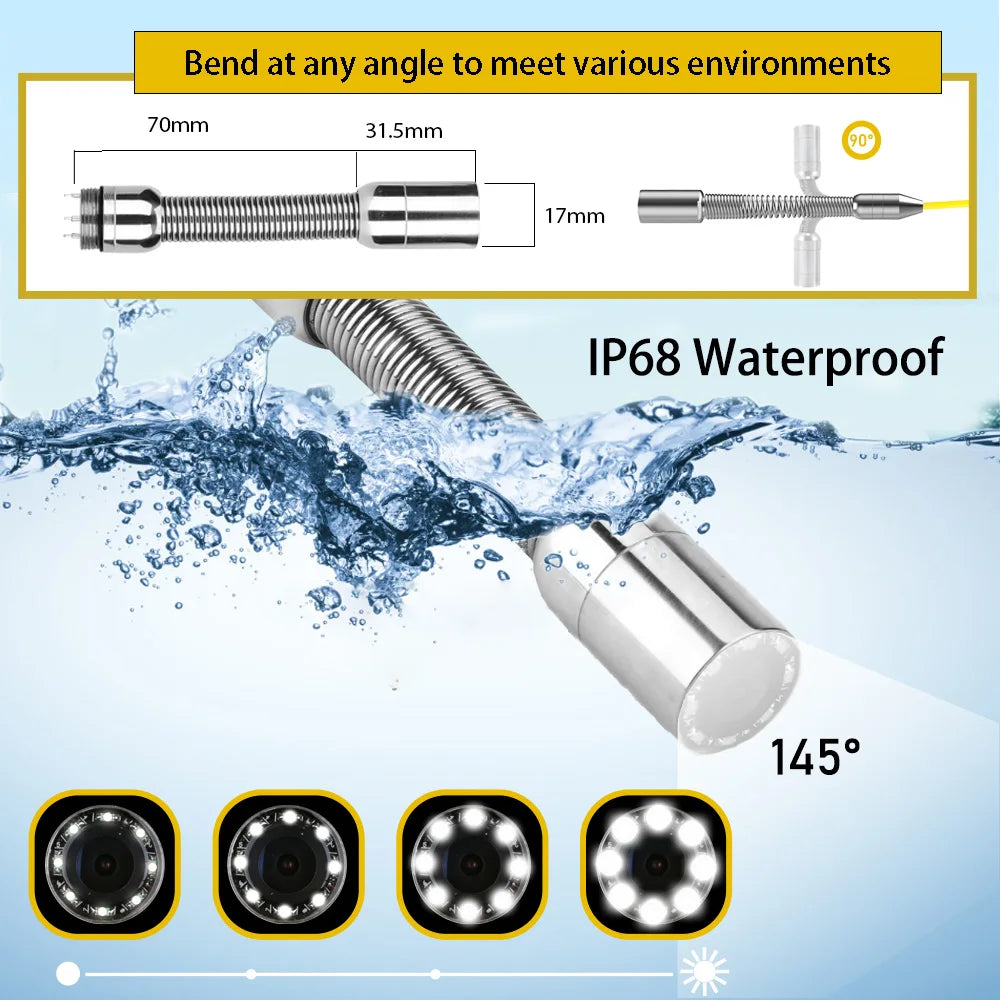 4.3" Kamera na kontrolu kanalizačných potrubí s možnosťou DVR