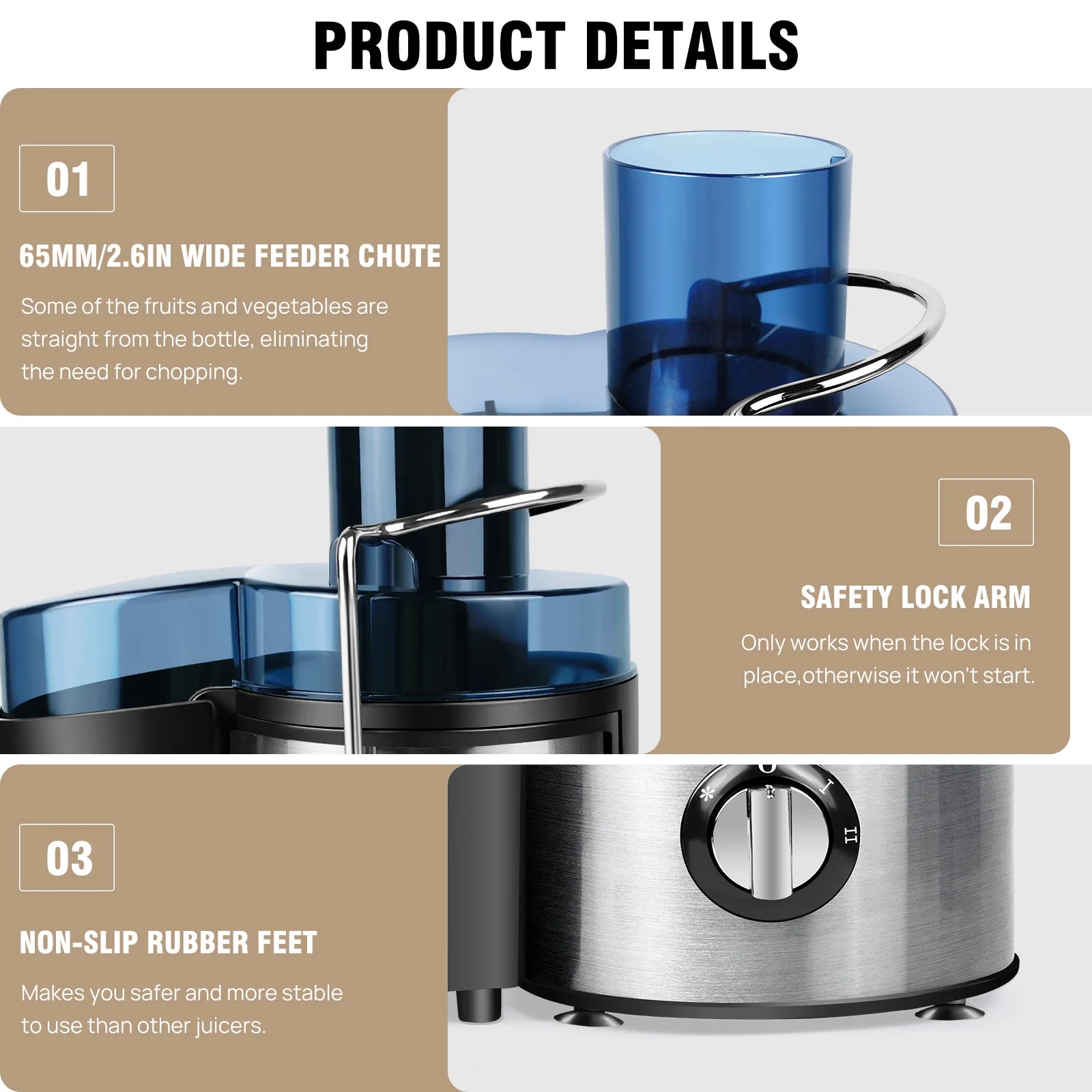 DayPlus 900W Centrifugal Juicer for Whole Fruits and Vegetables