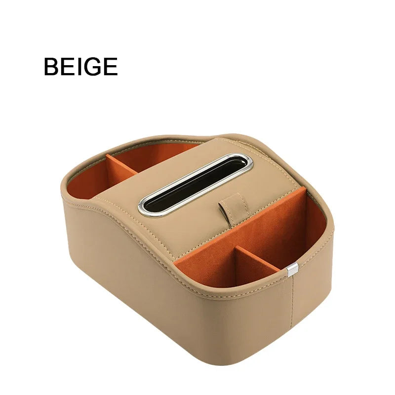 SEAMETAL 5 in 1 Storage Box Center Console Armrest Extension Organizer wtih Tissue Holder Cup Holder Universal Arm Rest Box