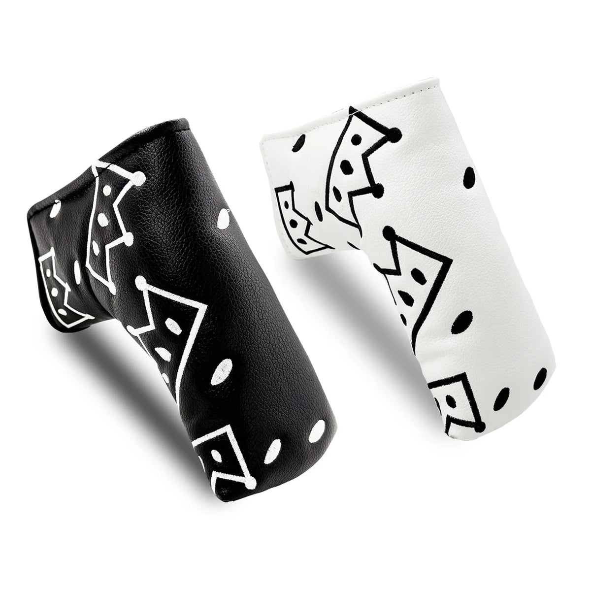 Golfputterhoofdbeschermer van PU met kroonpatroon