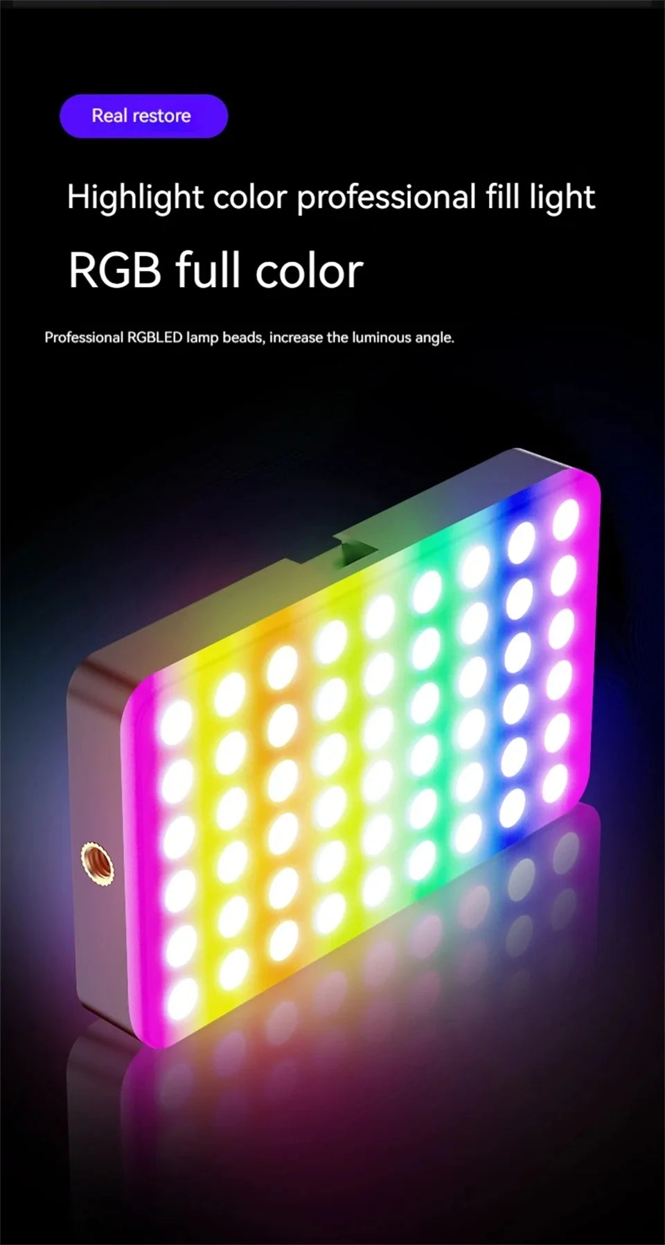 Rechargeable RGB Camera Light Panel