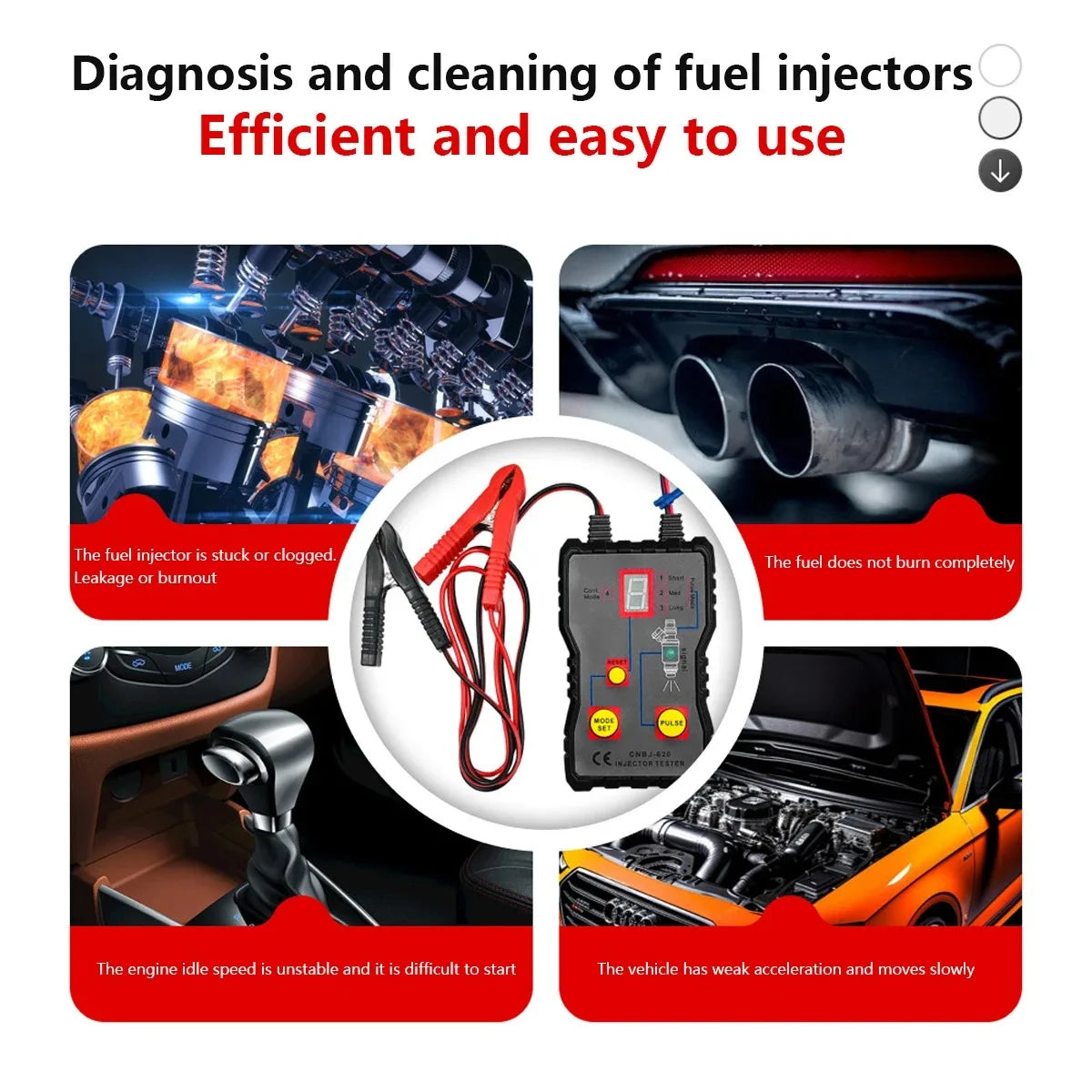 Newest Fuel System Scan Tool Automotive Cleaning Tool Kit Injector Flush Cleaner Car Fuel Injector Tester Portable 4 Pluse Mode