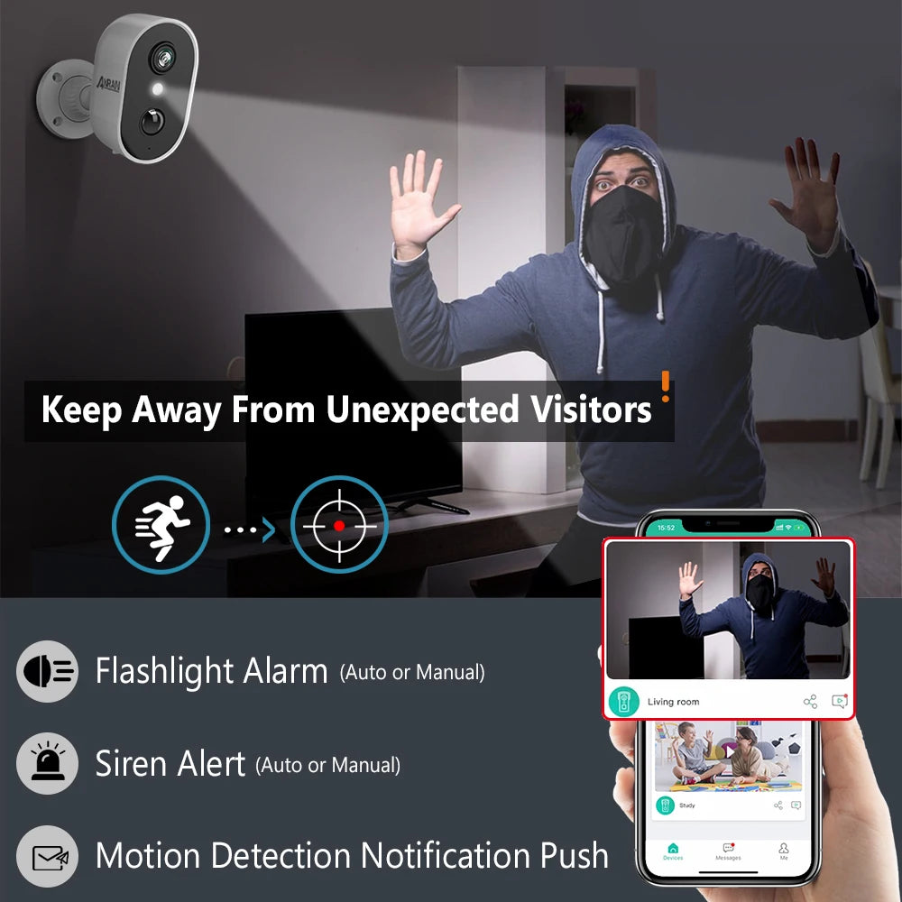 2K Rechargeable Battery WiFi Security Camera