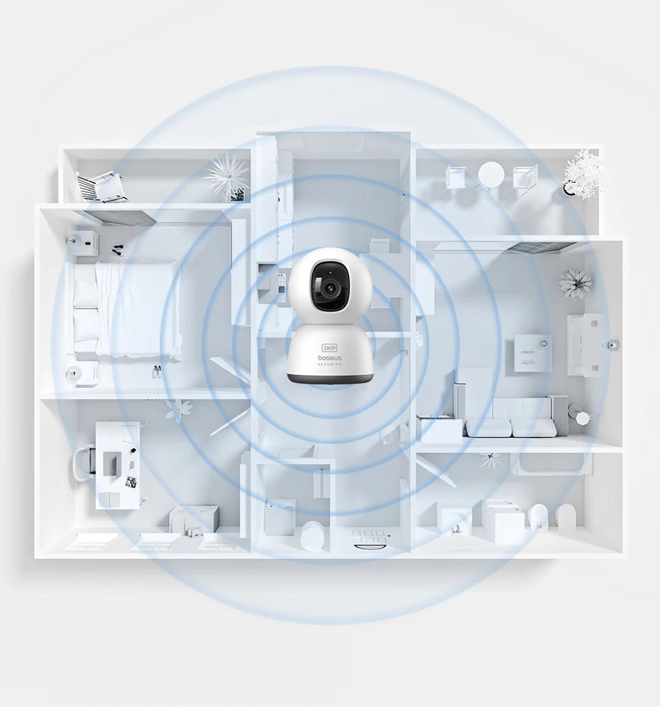 Baseus 3MP 2K Pan & Tilt Home Security Camera