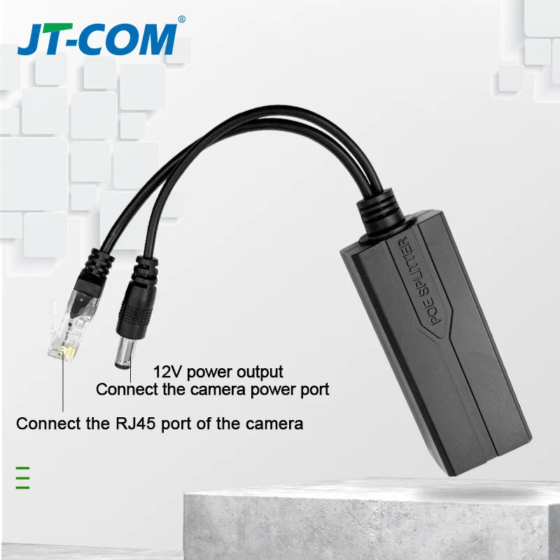 Standard POE Splitter 48V to 5V 12V 1.2A 2A Micro USB tpye-C 100M/1000M POE Camera Injector Power Supply for Huawei Hikvision