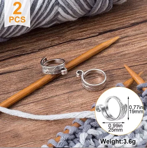 Adjustable Crochet Yarn Guide Rings — 2 Pieces
