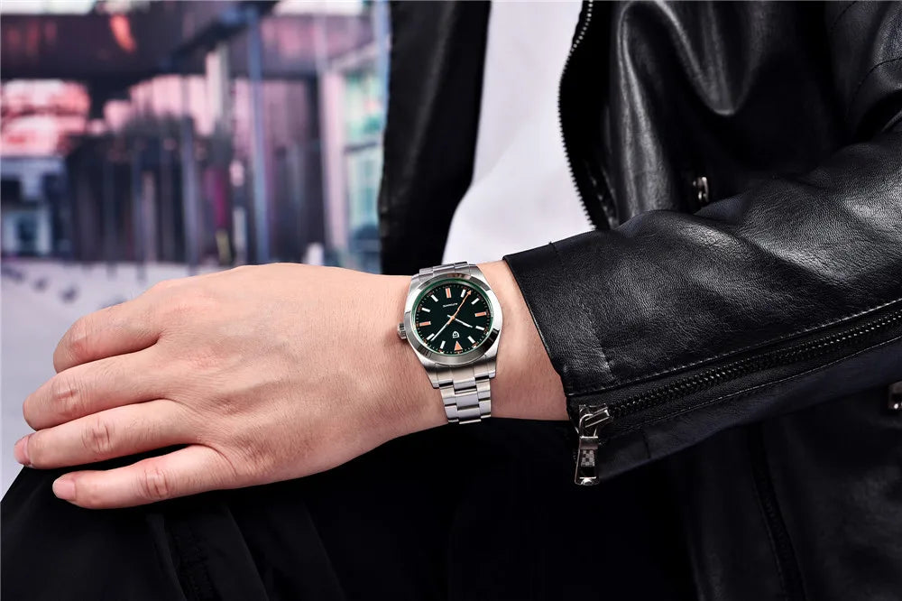 Pagani Design Green Sapphire Automatic Watch Stainless Steel 100M