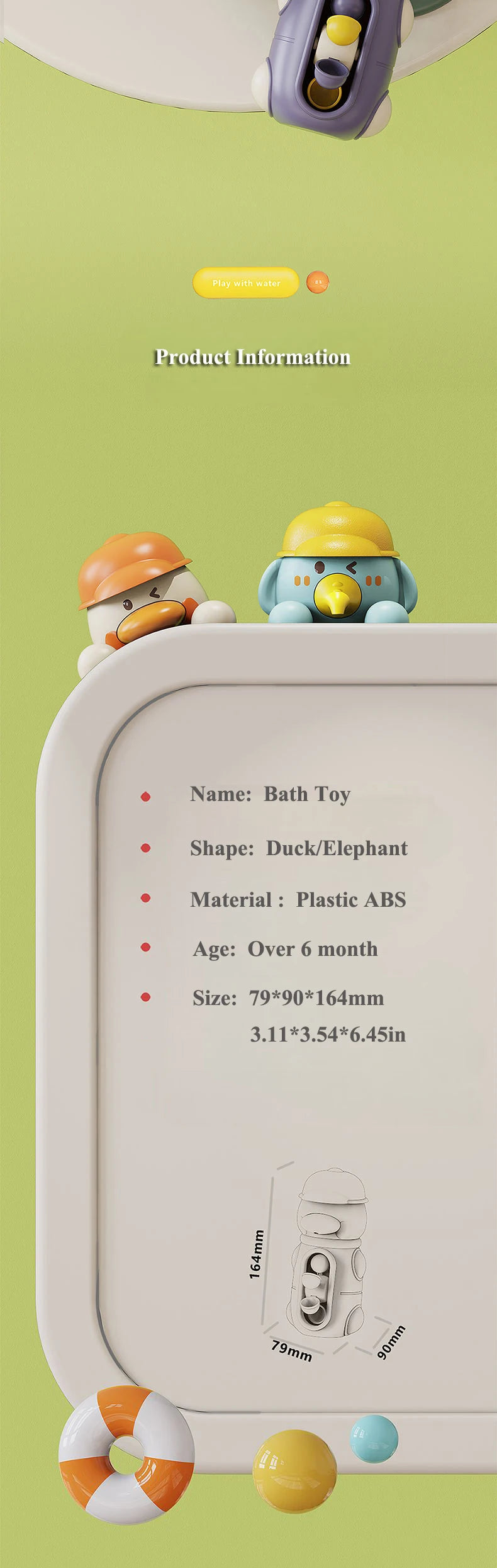 Duck Bath Spinner for Toddlers