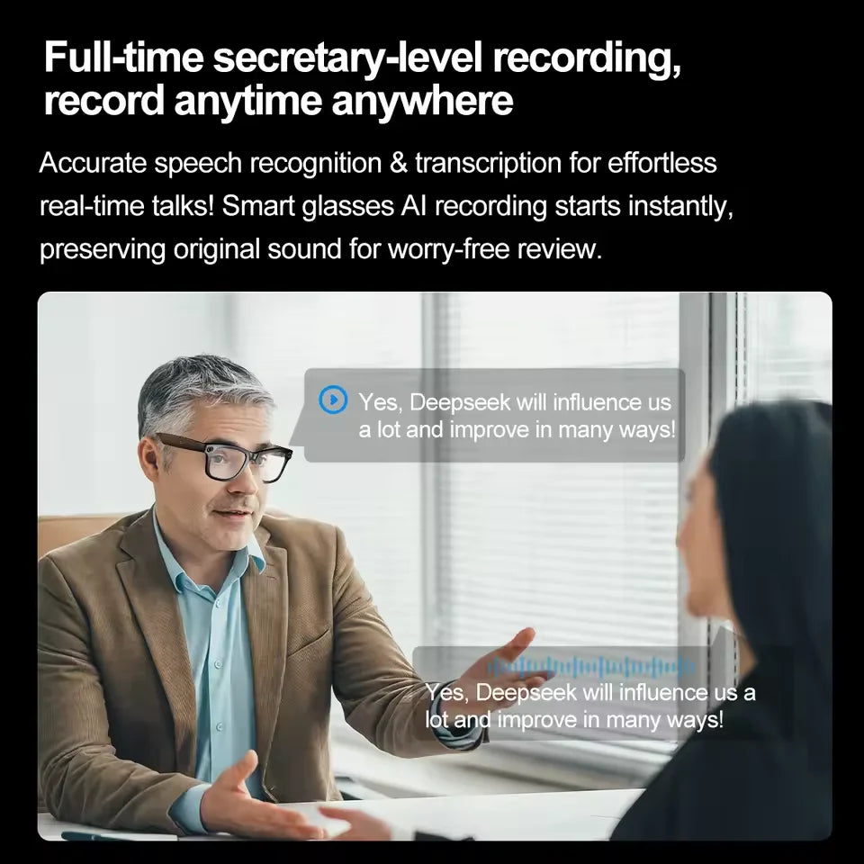 AI slimme bril met camera, bellen, muziek en vertaling