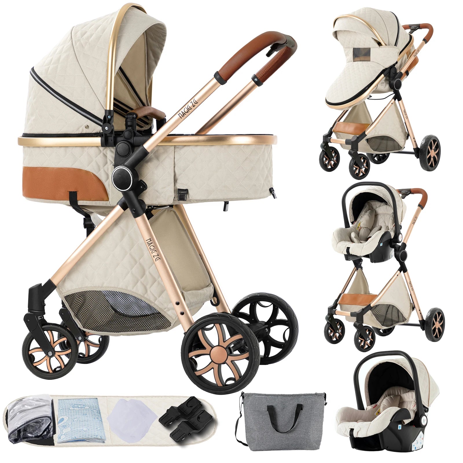 Baby Stroller 3‑in‑1 Lightweight Travel System