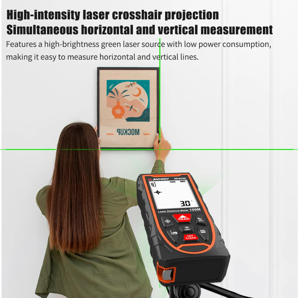 Laser Distance Meter with Angle and Green Line Level