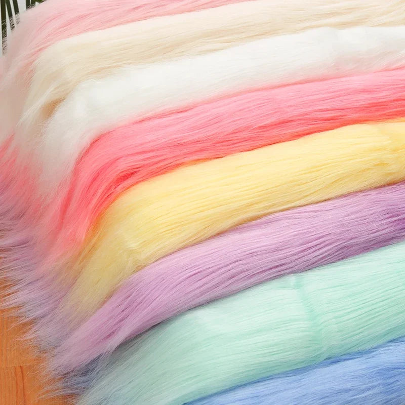25x45cm Long Hair Faux Fur Fabric For Animal Suit DIY Doll Hair Beard Craft Making Material Patchwork Garment Sewing Accessories
