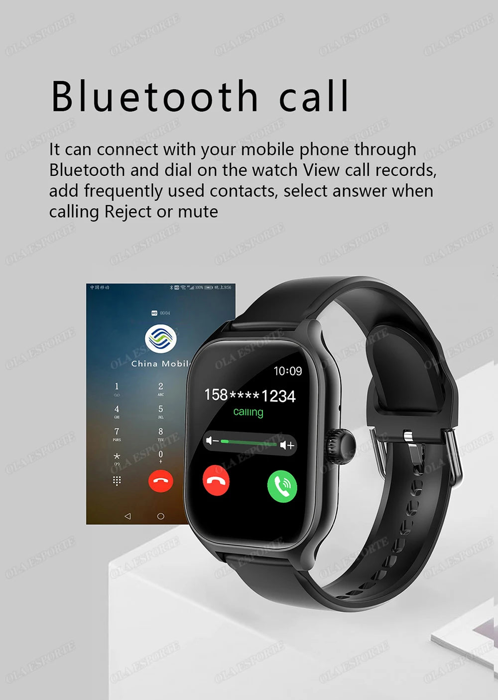 Reloj inteligente para llamadas Bluetooth de 2,01 pulgadas con seguimiento de actividad