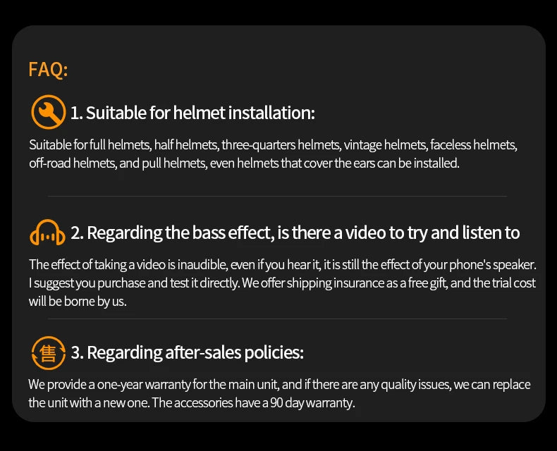 3D Surround Heavy Bass Motorcycle Helmet Headset Stereo Bluetooth Hands Free Call IPX7 Waterproof With Tri-Color Ambient Light