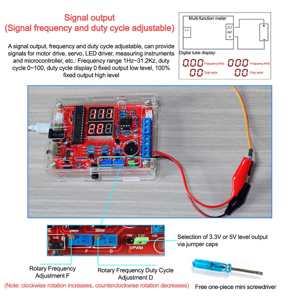 DIY sada multifunkčního měřiče a generátoru signálu PWM