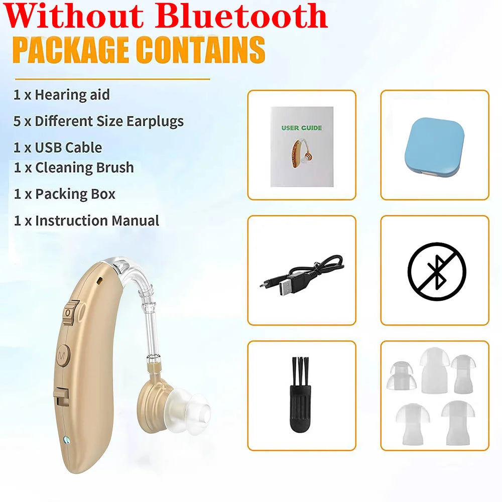2024 new cheap digit BTE Rechargeable Sound Amplifier Severe Hearing Aid For Deaf People Hearing Aid For The Deaf People