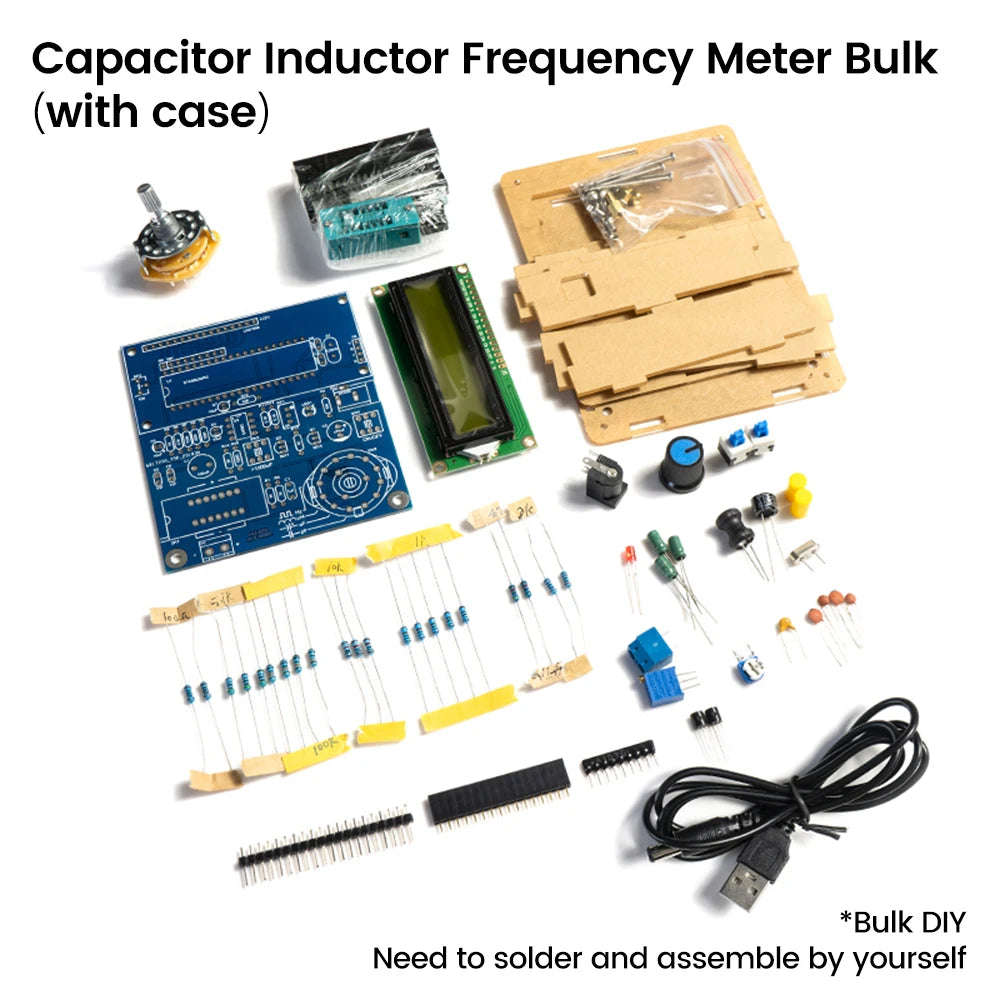 LCD-kapacitans-, induktans- och frekvensmätare DIY-kit